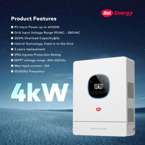 iTel IPV-4K24UPRO Hybrid Solar Inverter 4kW 24V